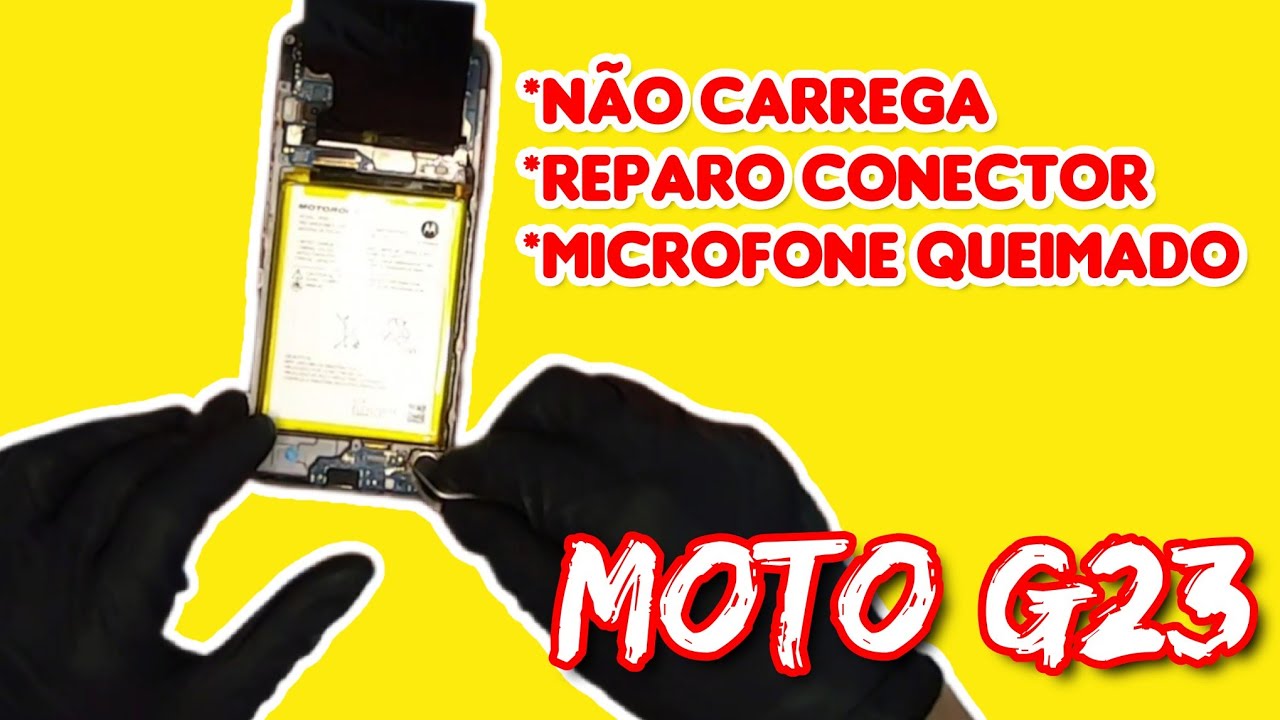 Como trocar Placa Carga Moto G23 XT2333 Conector Quebrado | Não Carrega | Parou de Carregar