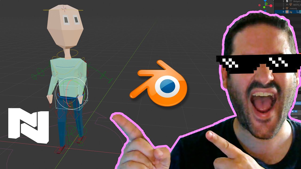 Como animar un personaje 3D, crear rigging con Rigify 😐 Tutorial Blender español muy fácil. Armature