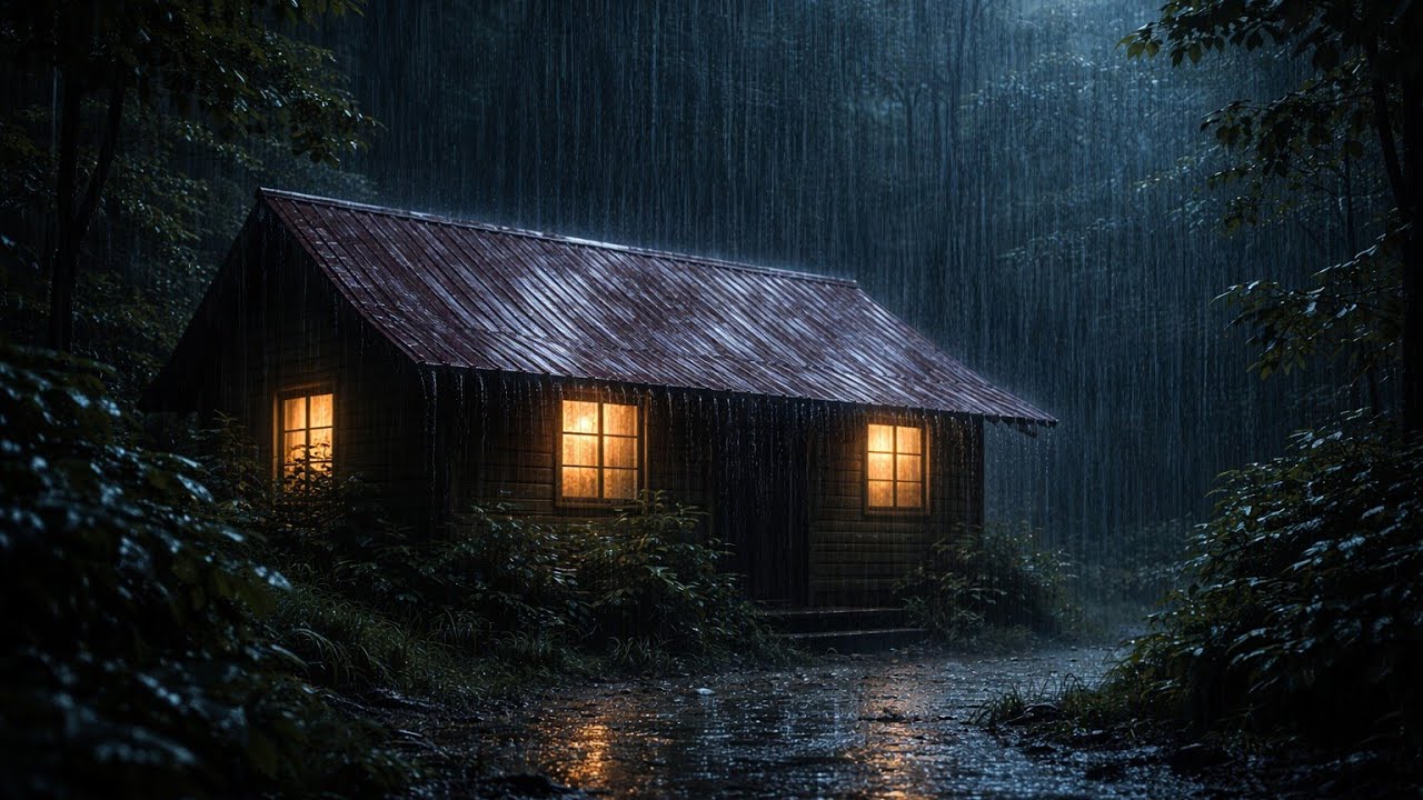 Deep Sleep Rain Sounds at Night 🌧️ Relaxing Heavy Rain for Insomnia & Stress Relief