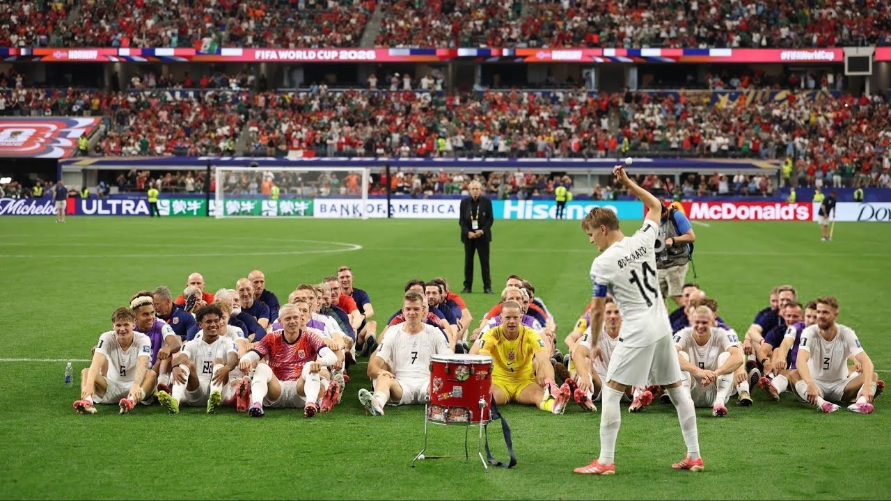 Norway Players Join Fans in Legendary 'Viking Row' After Win Against Ivory Coast