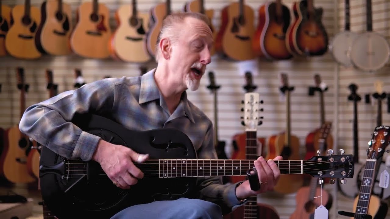 We handed @oldtownschool's Chris Walz a @GoldTone GRS Paul Beard Resonator. Here's his first take!
