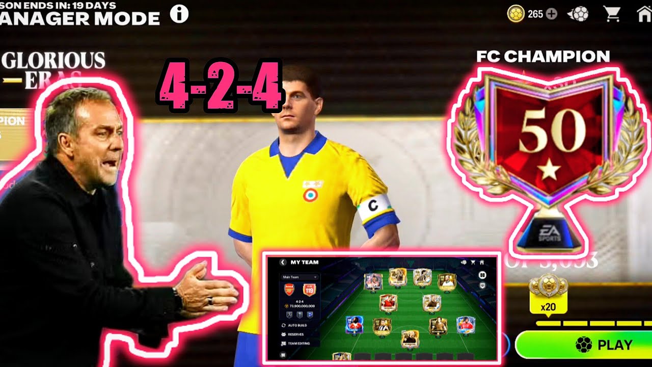 🚨Безумная тактика 4-2-4 в режиме менеджера для достижения 50 звезд в FC Champion — Руководство по...