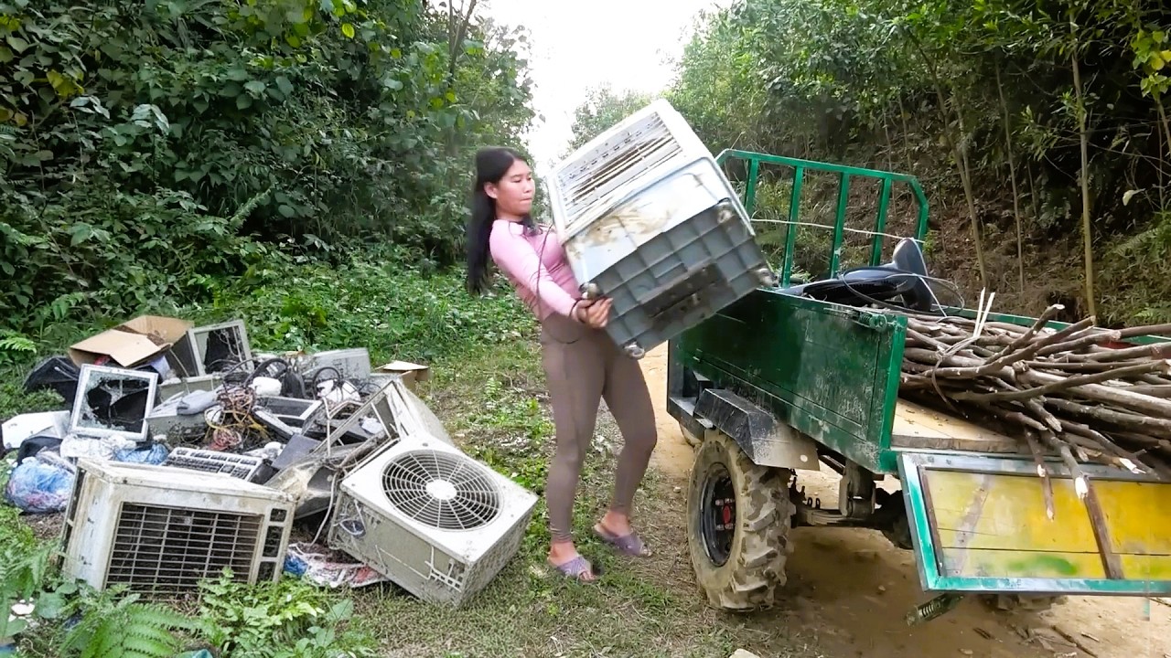 Mechanical Girl Repairs a Damaged AC Fan and Restores an Abandoned Motorbike Back to Life