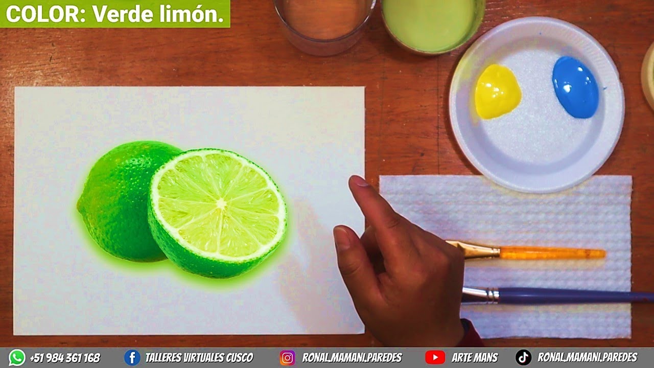Cómo mezclar el color Verde Limón - CreAprendiendo.