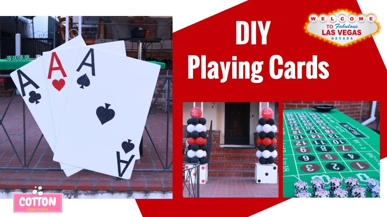 Casino Party Decorations | DIY Dollar Tree | Large Playing Cards