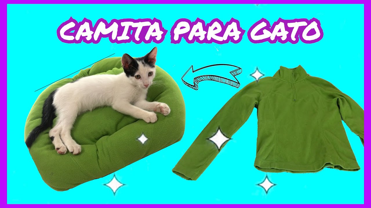 🌸 COMO HACER UNA CAMITA PARA GATO 🌸  HOW TO MAKE A BED FOR A CAT 🌸