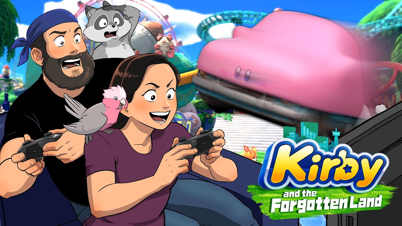 Kirby and The Forgotten Land :  Downtown Grasslands (Natural Plains) [Couple's Couch] World 1-1
