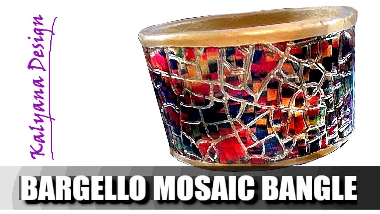 Bargello мозаика браслет - полимерная глина