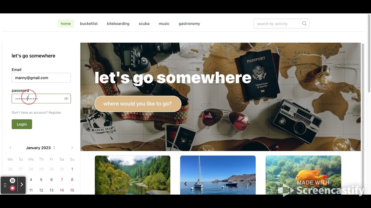 Travel Blog App - Login Errors Demonstration