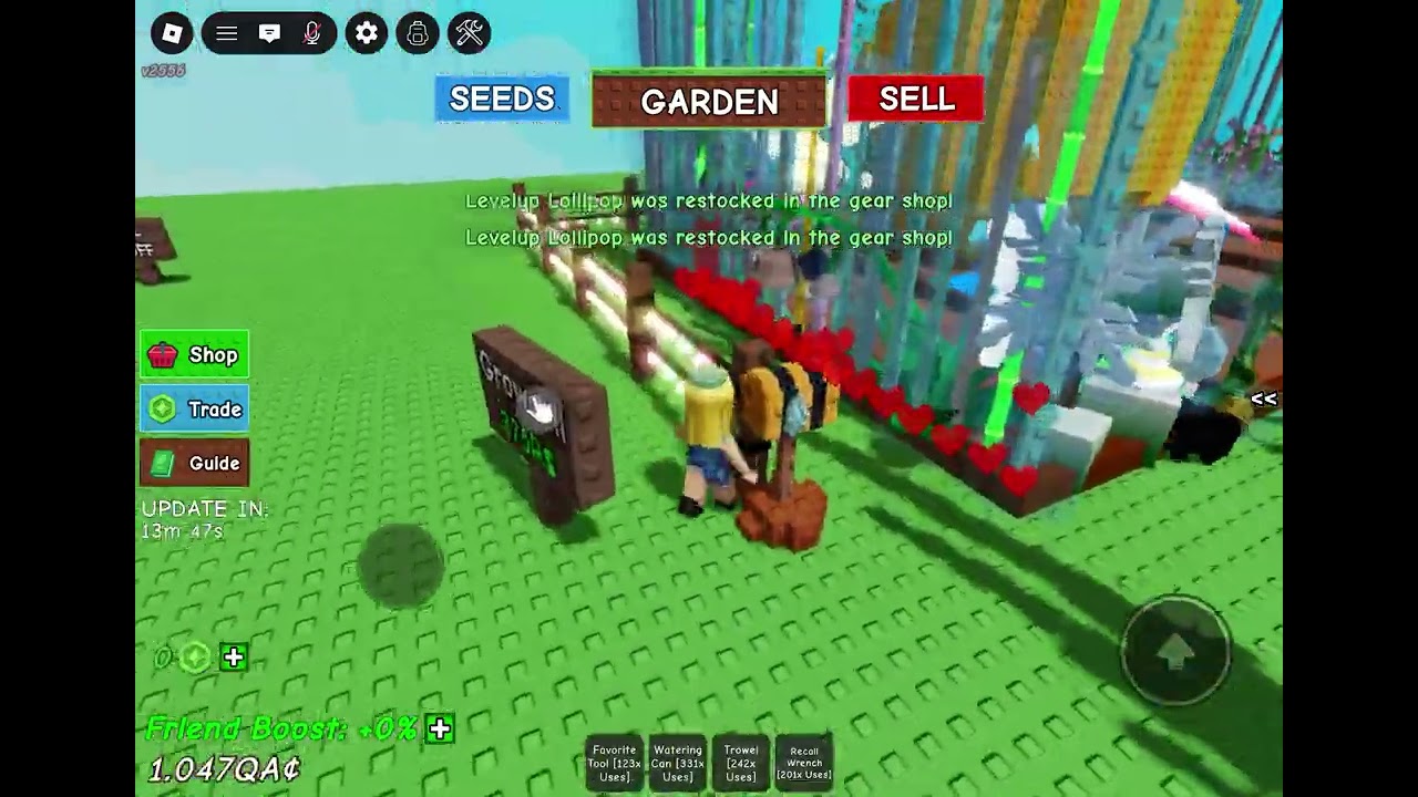 Grow a garden admin abuse 14 February 2026