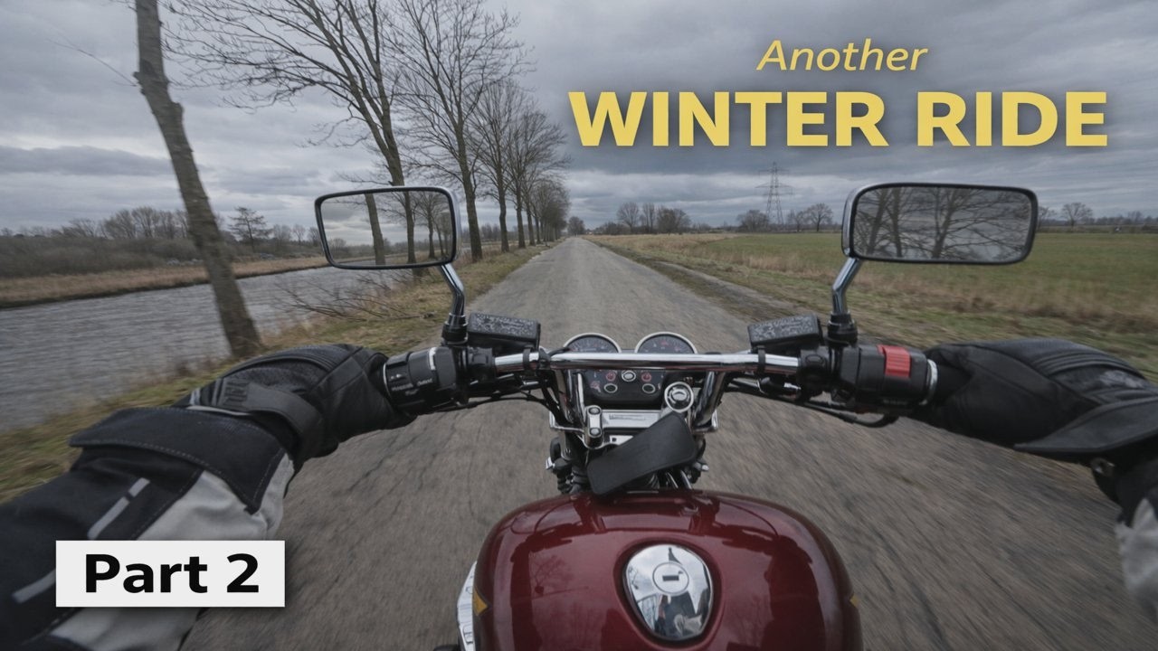 4K Winter Motorcycle Ride | Dutch Countryside POV Part 2