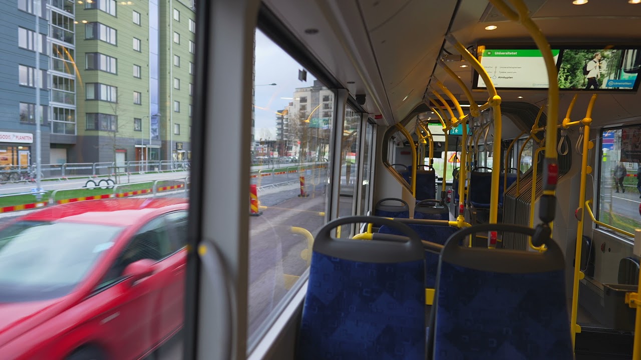 Sweden, Örebro, bus 10 ride from Trädgårdsgatan to Tybble Centrum