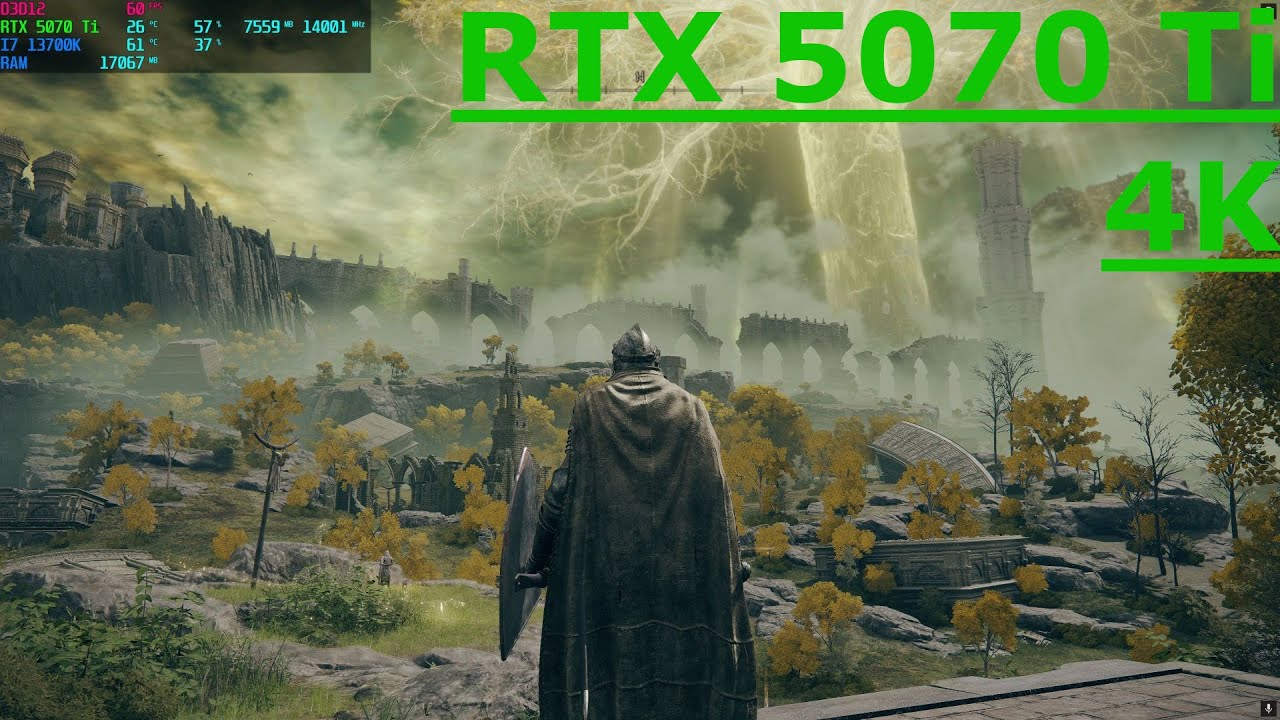 Elden Ring - 4K - RTX 5070 Ti - MAXIMUM SETTINGS - RT ON - i7 13700K  FPS TEST BENCHMARK PERFORMANCE