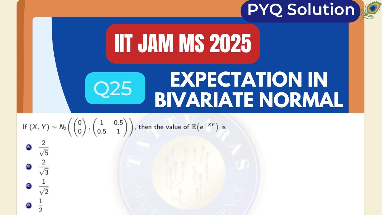 IIT JAM MS 2025 Q25 | Expectation in Bivariate Normal Distribution
