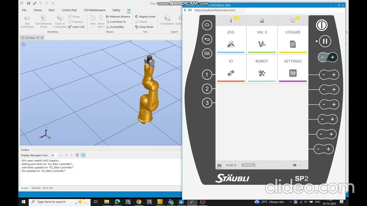 #Staubli robot programming and simulation(Robot 6Axis, Model no.TX2-90)