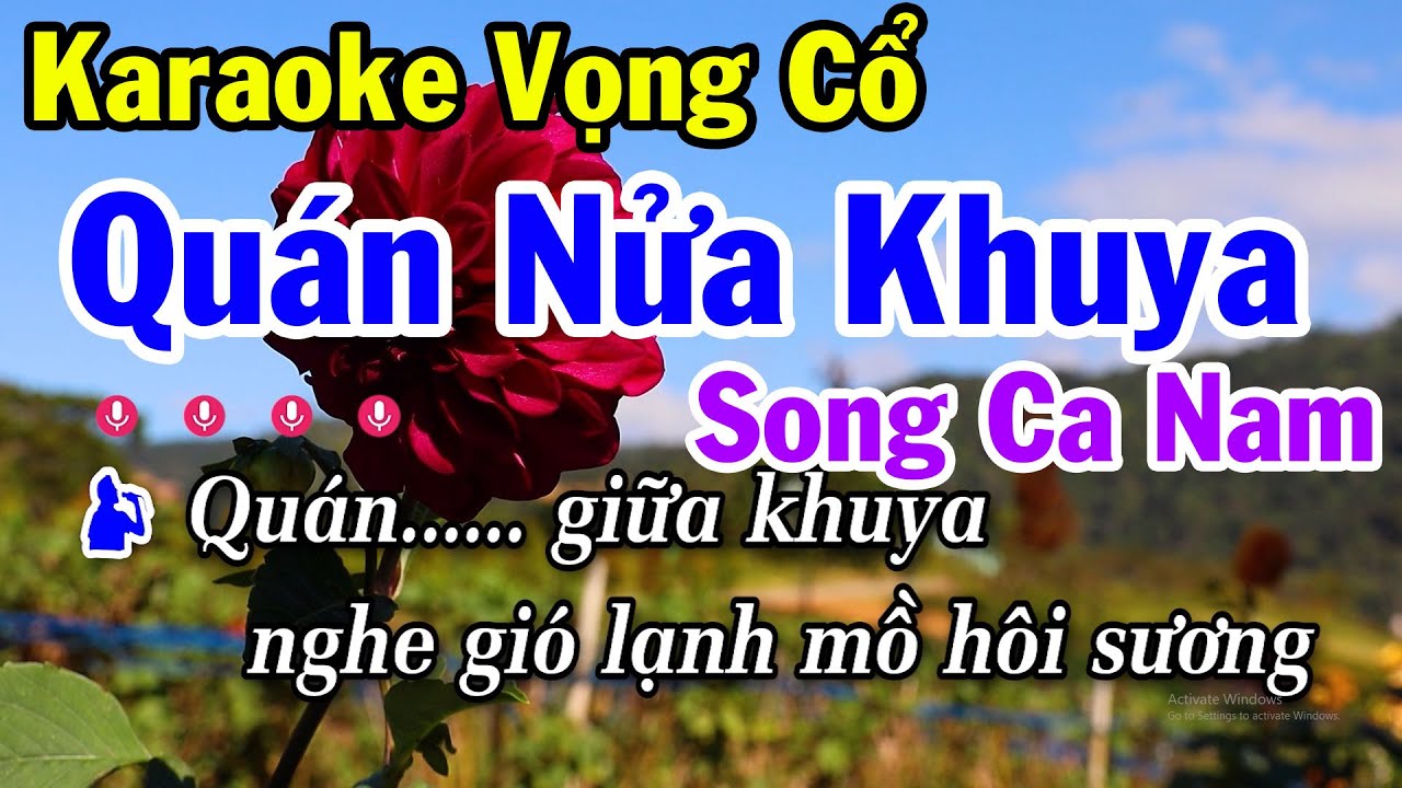 Karaoke Vọng Cổ Quán Nửa Khuya Song Ca Nam | Lý Con Sáo Vc 1-2-5-6