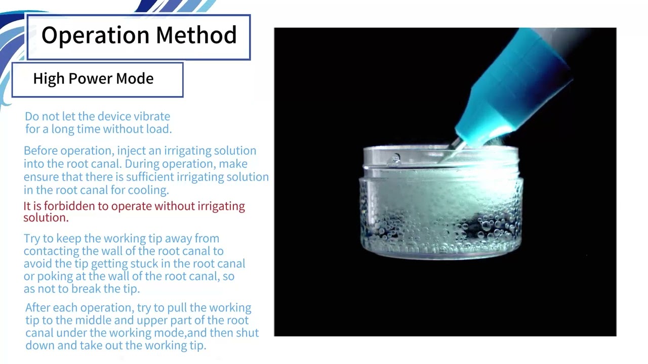 Ultrasonic Endo Activator  Ultra R6 Operation Video
