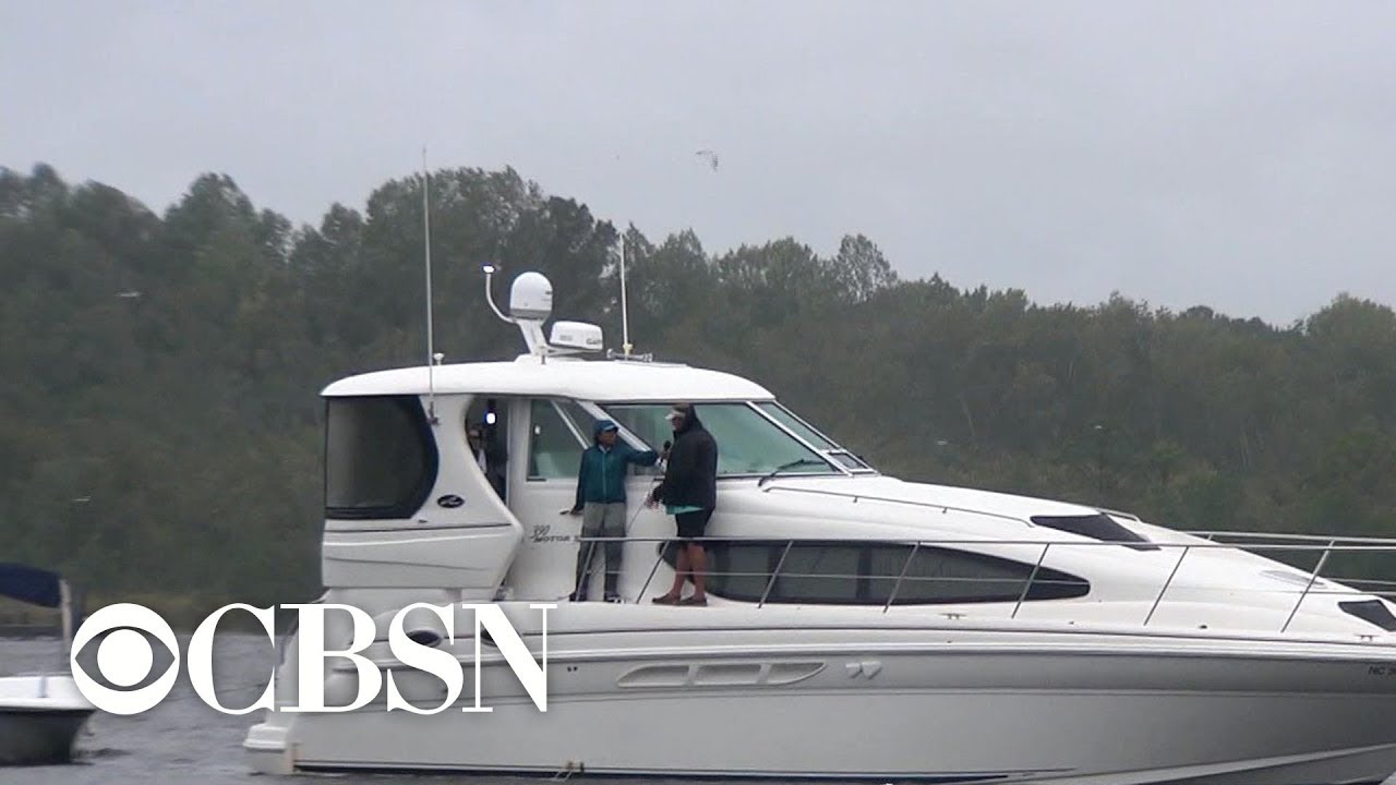 One man riding out Hurricane Florence on his boat