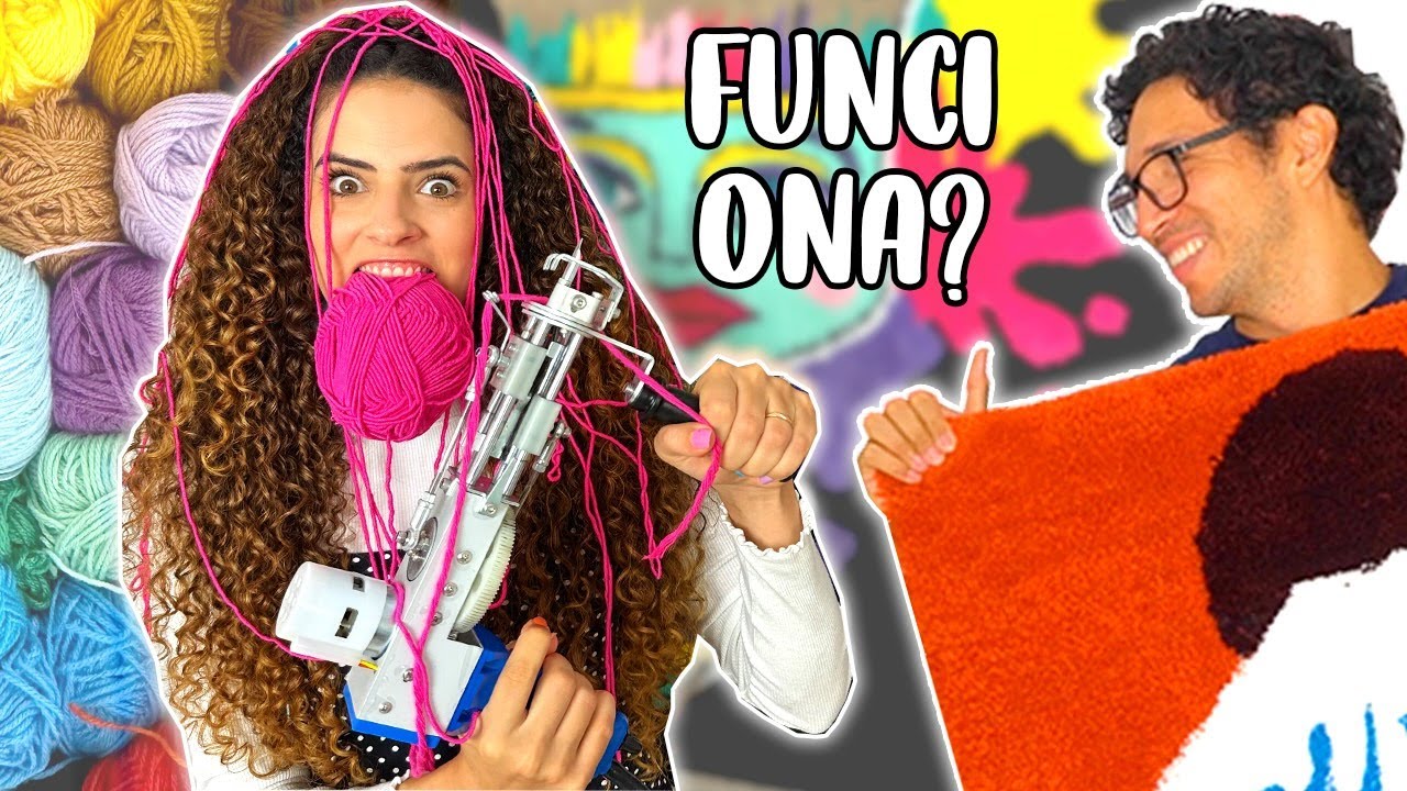 TESTANDO UMA MÁQUINA DE FAZER TAPETE! Quem fez melhor? | Paula Stephânia