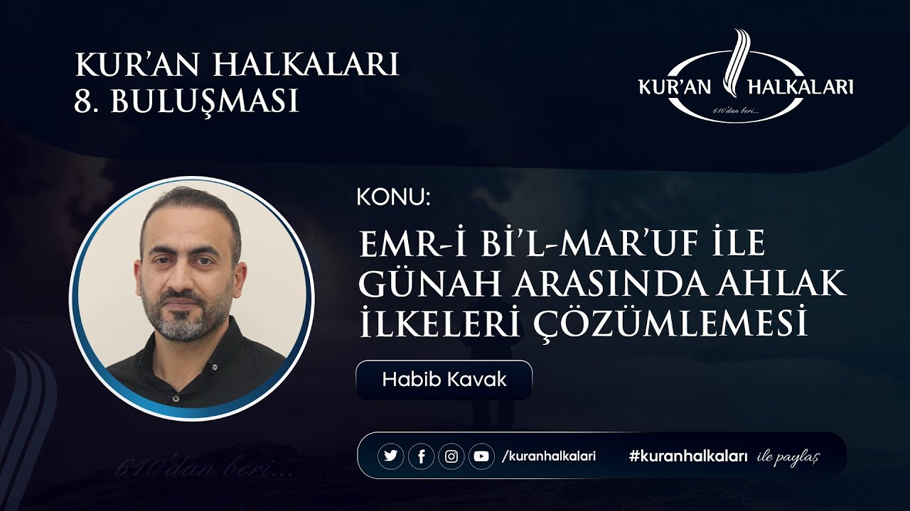 8.BULUŞMA - HABİB KAVAK - EMR-İ Bİ'L-MAR'UF İLE GÜNAH ARASINDA AHLAK İLKELERİ ÇÖZÜMLEMESİ-26.08.2023