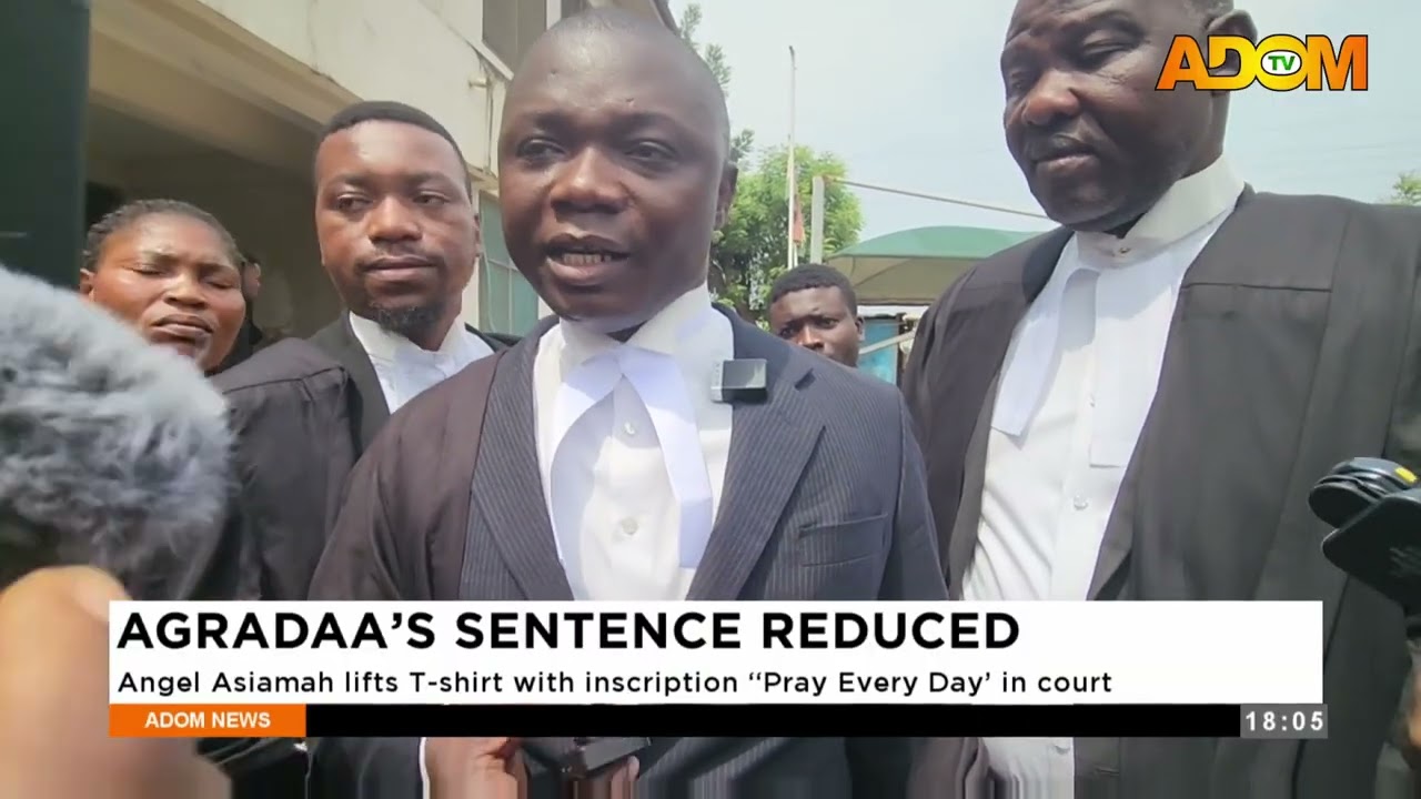 Agradaa's Sentence Reduced: Angel Asiamah lifts T-shirt with inscription  