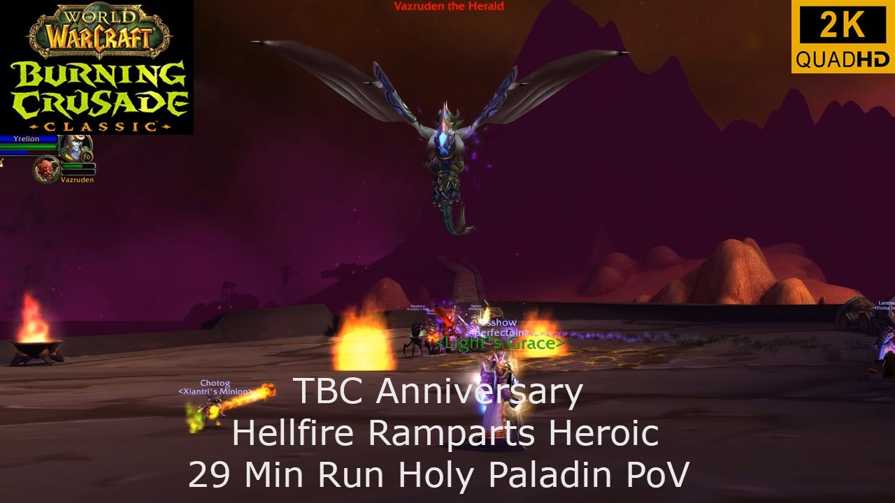 WoW TBC Anniversary | Hellfire Ramparts Heroic 29 Min Run | Holy Paladin PoV | 2K