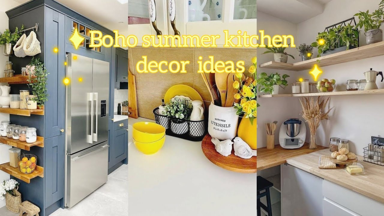 🌿 Summer Boho Small Kitchen Makeover ✨ | Space-Saving & Stylish Design Ideas You’ll Love!