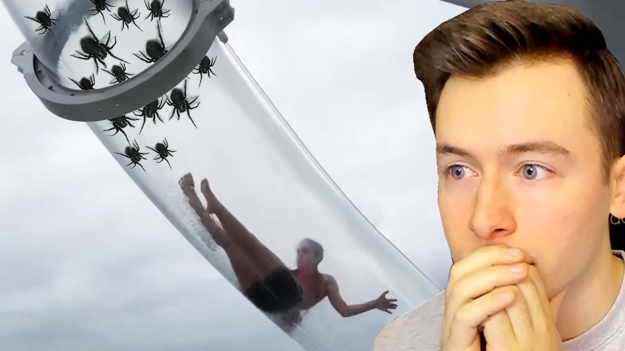 ER ist in eine WASSERRUTSCHE voller SPINNEN gegangen..💀🕷️