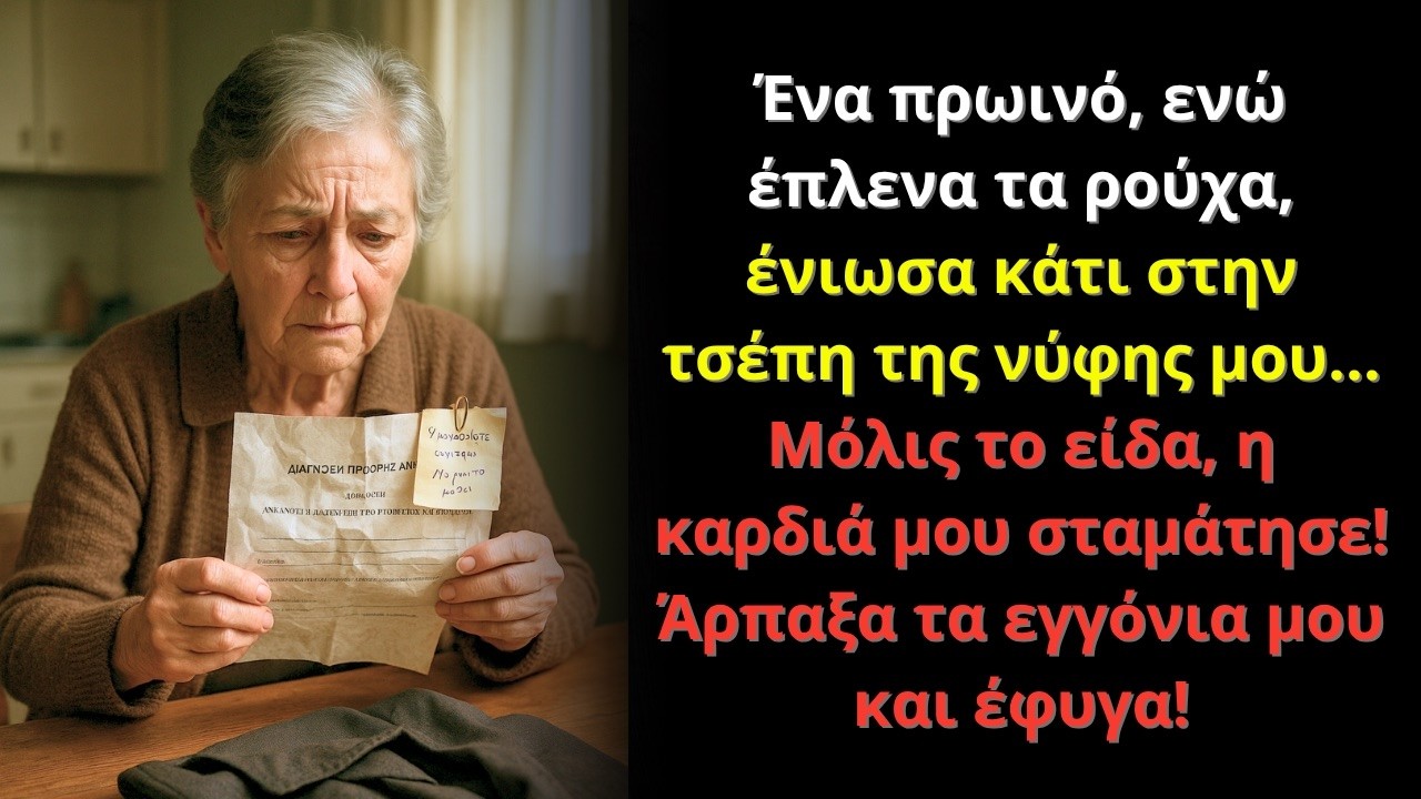 Ένα πρωινό, βρήκα κάτι τρομερό στην τσέπη της νύφης μου… Άρπαξα τα εγγόνια και έφυγα!