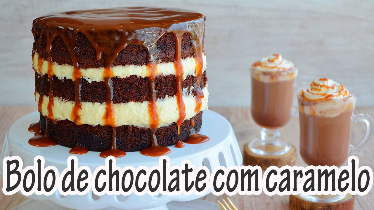 BOLO DE CHOCOLATE COM CARAMELO e CAFÉ COM CARAMELO I Receitas e Temperos