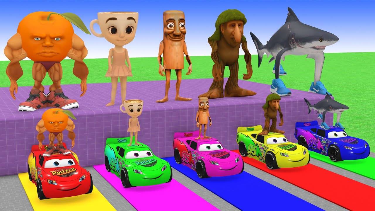 Long Slide Game With Cow Elephant Gorilla Hippopotamus Tiger 3d Animal Game Funny 3d Animals