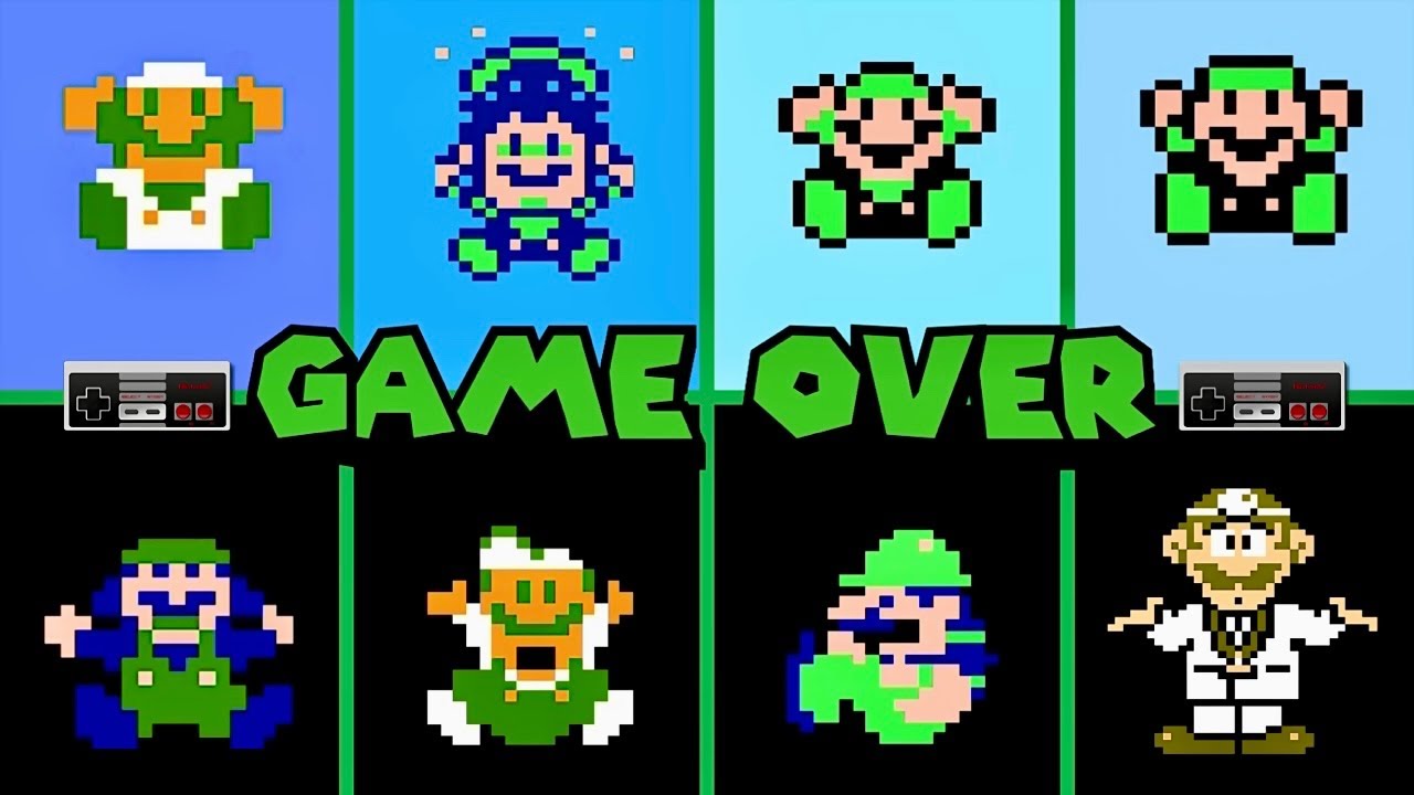 All Luigi NES GAME OVER Screens
