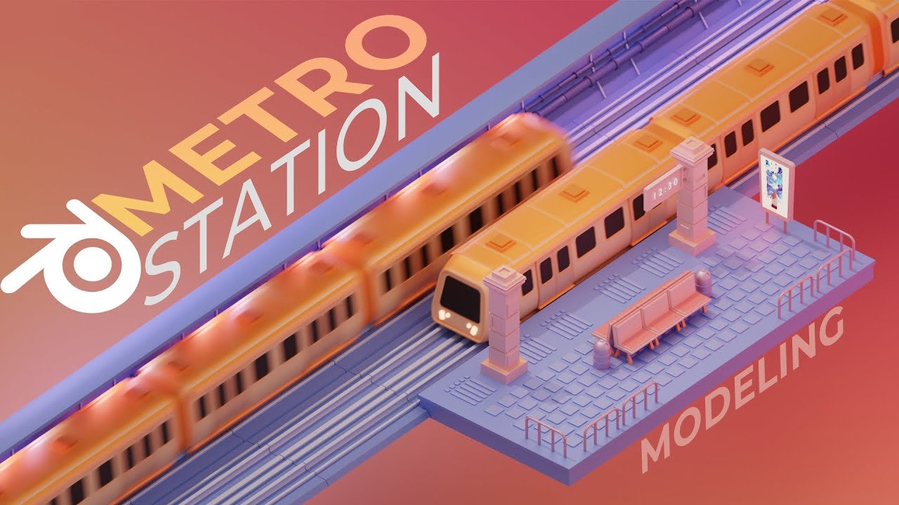 Metro Station - 3D modeling Process in Blender 4.0 | PolyStellar