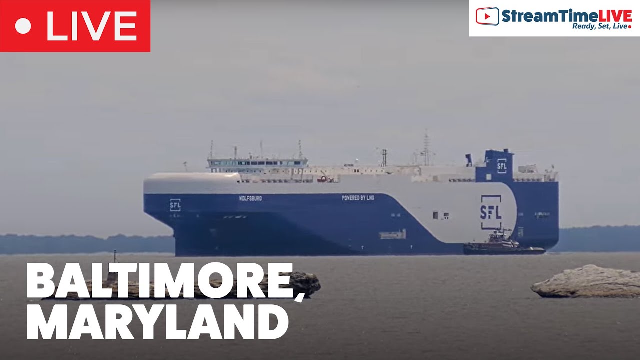 Baltimore Shipping Channel | Baltimore, MD USA | StreamTime LIVE  in 4K