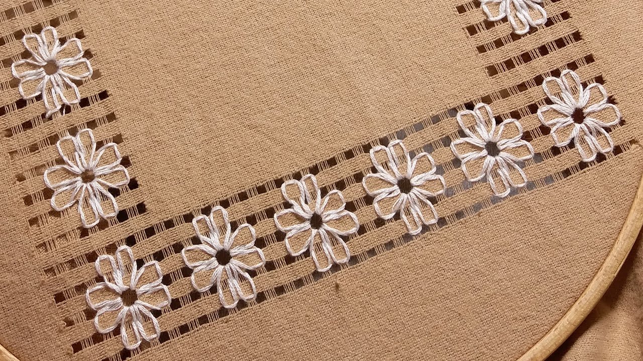 Drawn Thread Embroidery: Tarkashi Design | Frayed Flower