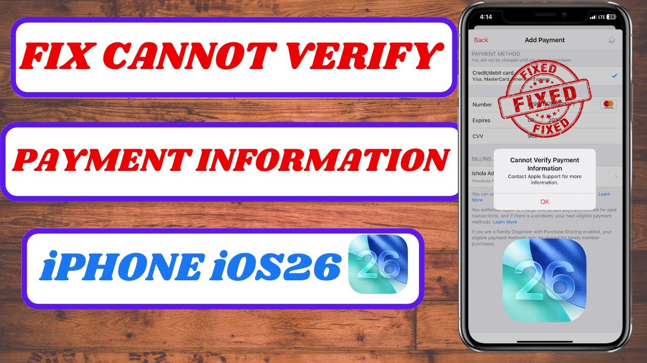 How to Fix &ldquo;Cannot Verify Payment Information&rdquo; Error on iPhone | Contact Apple Support Issue Solved!