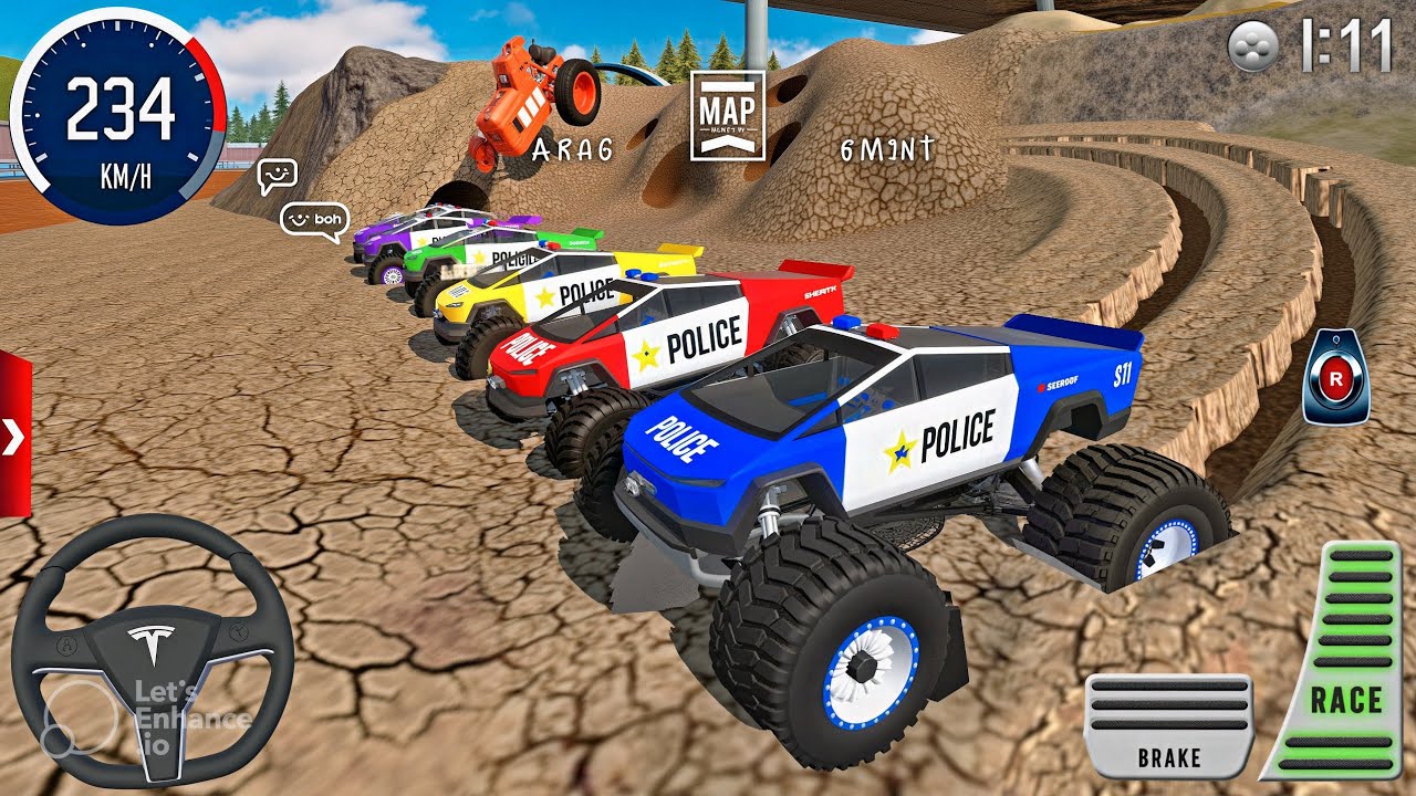 Juegos De Carros Police Monster Truck Impossible Driver Car Extreme Racing For Android Mud Gameplay