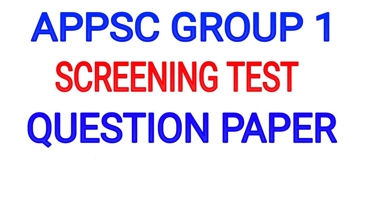 appsc group 1 screening test question paper 2019