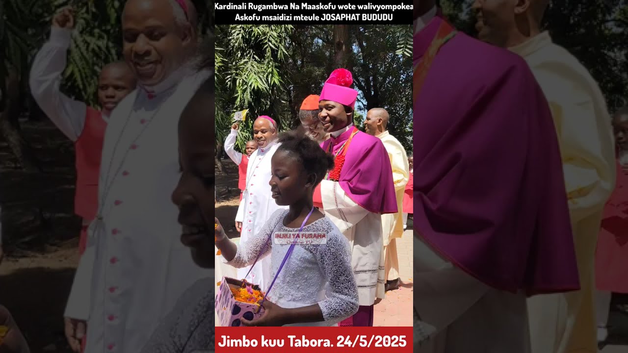 Tazama Mapokezi ya Askofu msaidizi mteule JOSAPHAT BUDUDU alipowasili kanisa kuu Jimboni Tabora.