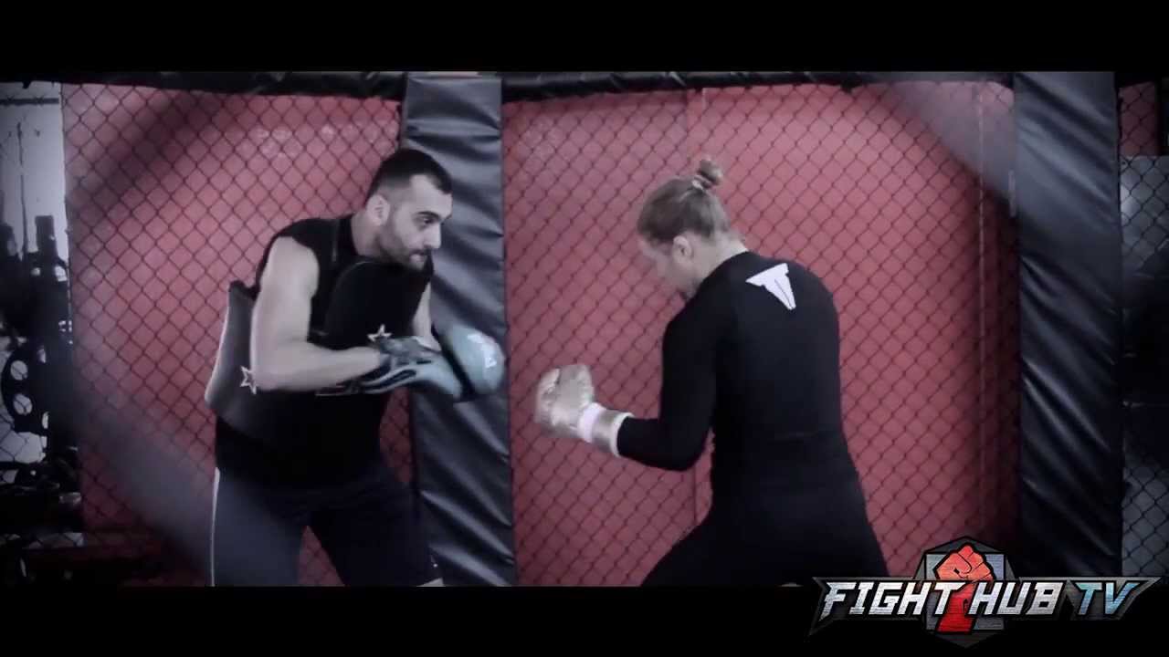 Ronda Rousey vs. Miesha Tate 2: Rousey goes super saiyan on the mitts w/Edmond Tarverdyan