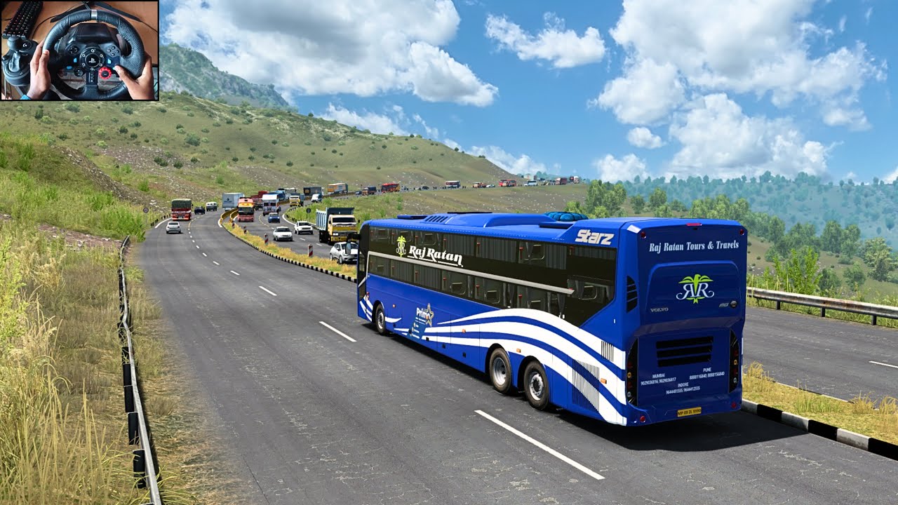 VOLVO STARZ Bus Drive in India Highway | 120KM/H Fast Highway Drive | G29 Gameplay | Bus Gameplay