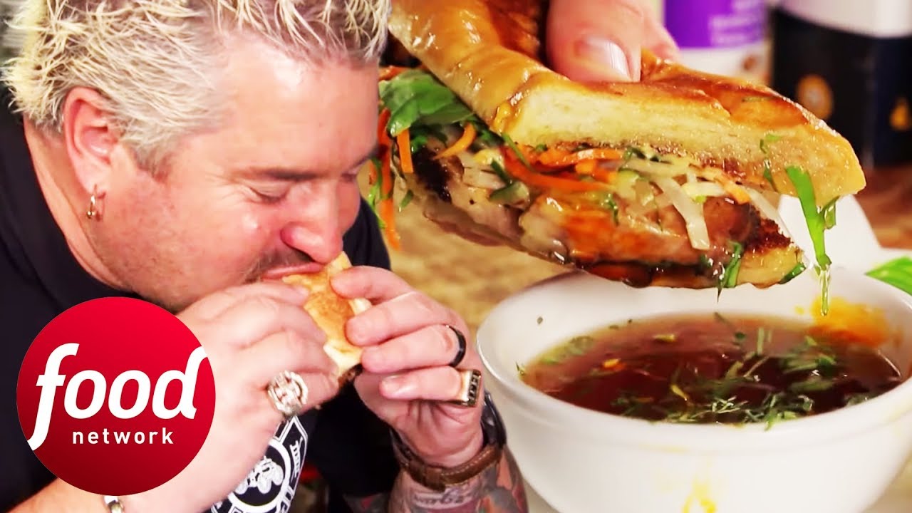 Guy Tries An Amazing Pho-rench Dip Sandwich In Chico | Diners, Drive-Ins and Dives