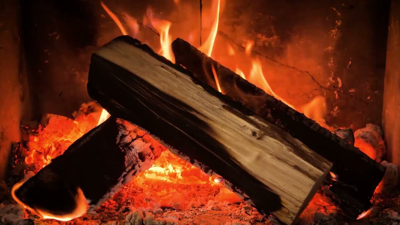 Crackling Fireplace Sounds for Sleep and Study - Burning Wood Fire [4K] (NO ADS)