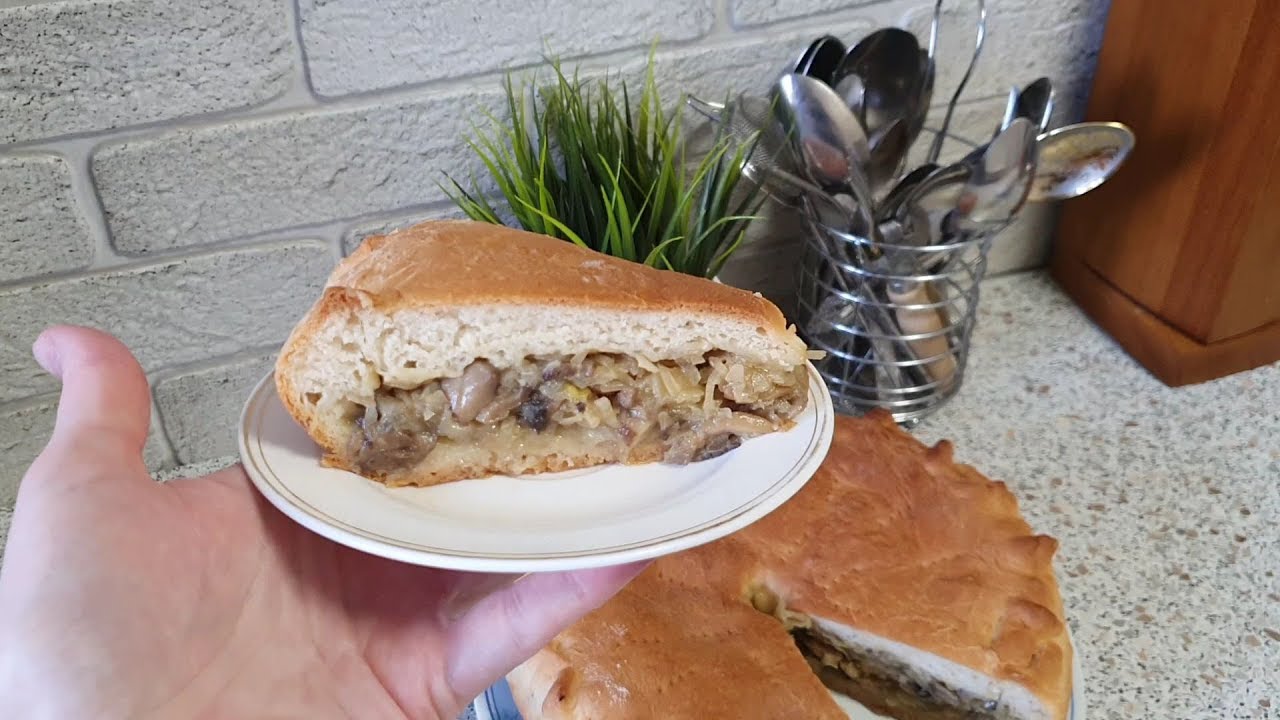 ПОСТНЫЙ пирог с капустой и грибами. ОЧЕНЬ ВКУСНО! FAST PIE WITH CABBAGE AND MUSHROOMS