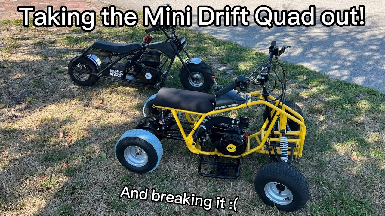 Testing and Breaking the Mini Drift Quad! + Offroad drag bike rips!