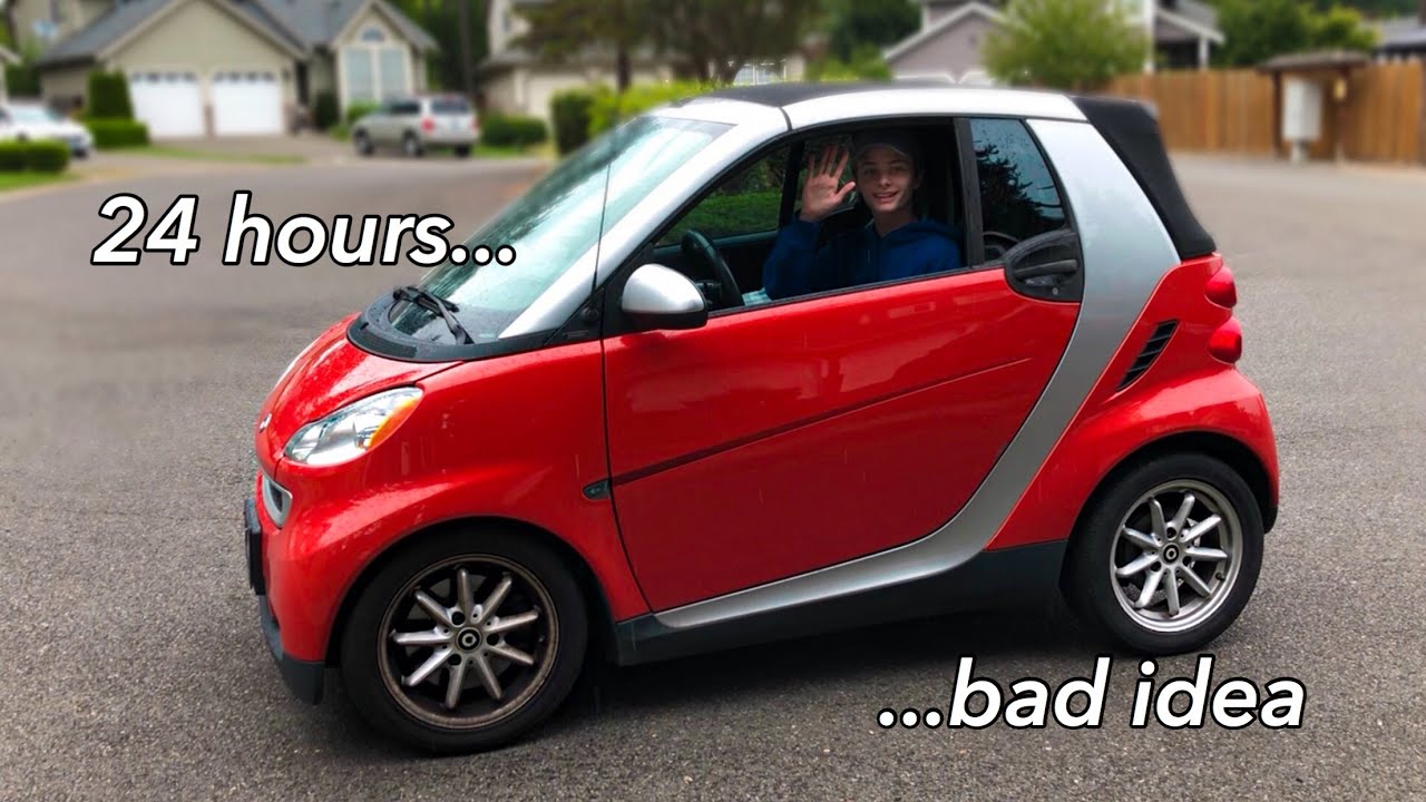 LIVING IN MY SMART CAR FOR 24 HOURS