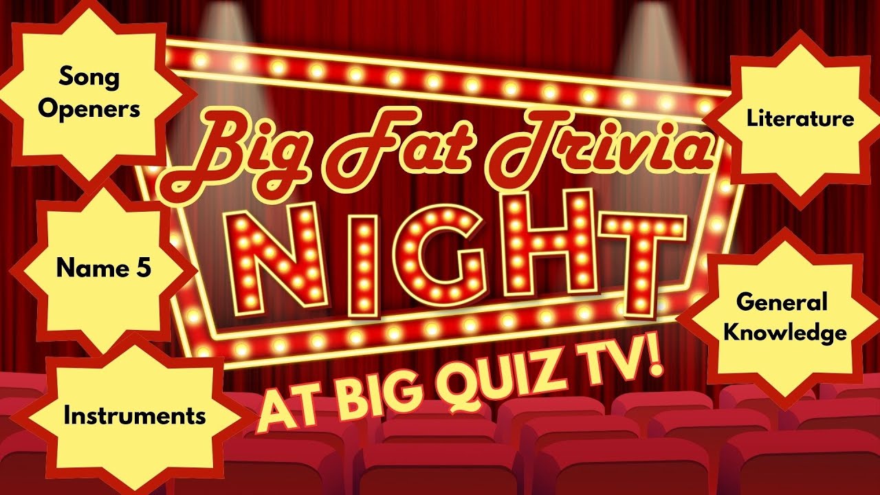 Pub Quiz: Literature, Instruments, Name 5, Song Openers, General Knowledge