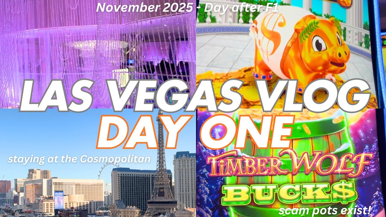 VEGAS VLOG Day 1 | Cosmopolitan Fountain Views | LPM Happy Hour 🥂 | Planet Hollywood Slots 🎰 #vegas