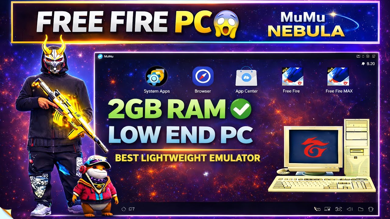 Эмулятор MuMu Nebula для Free Fire 😱 | Для слабых ПК с 2 ГБ ОЗУ | Лучший облегченный эмулятор 202...