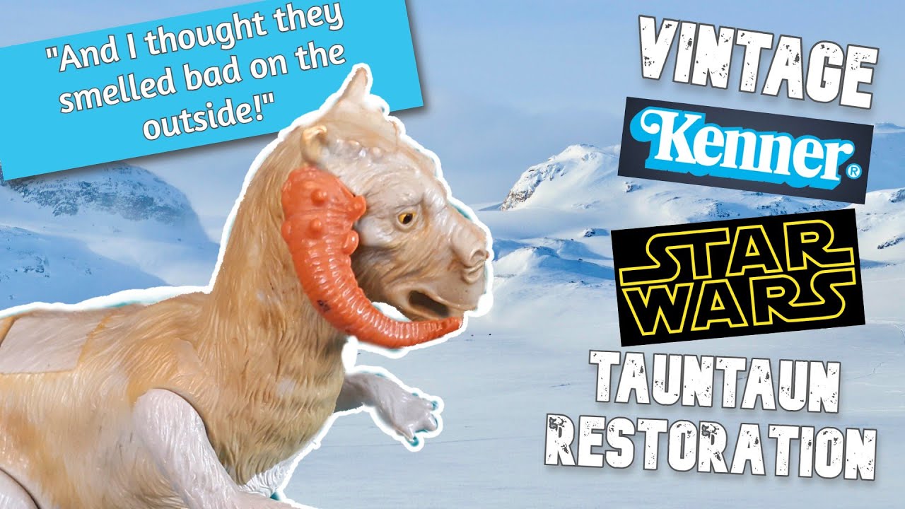 Vintage STAR WARS Kenner Tauntaun RESTORATION using hydrogen peroxide cream | toy restore